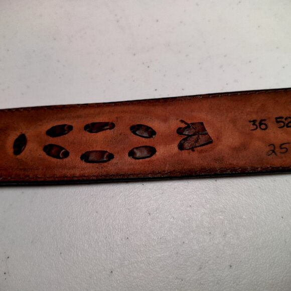 Vintage Larry Mahon Leegin Tooled Leather Belt Personalized Harold Brown Braided - Picture 4 of 16
